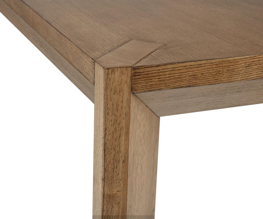 Coaster 109101-S7 7 pc Bruner natural brown finish wood modern design dining table set oatmeal dining chairs