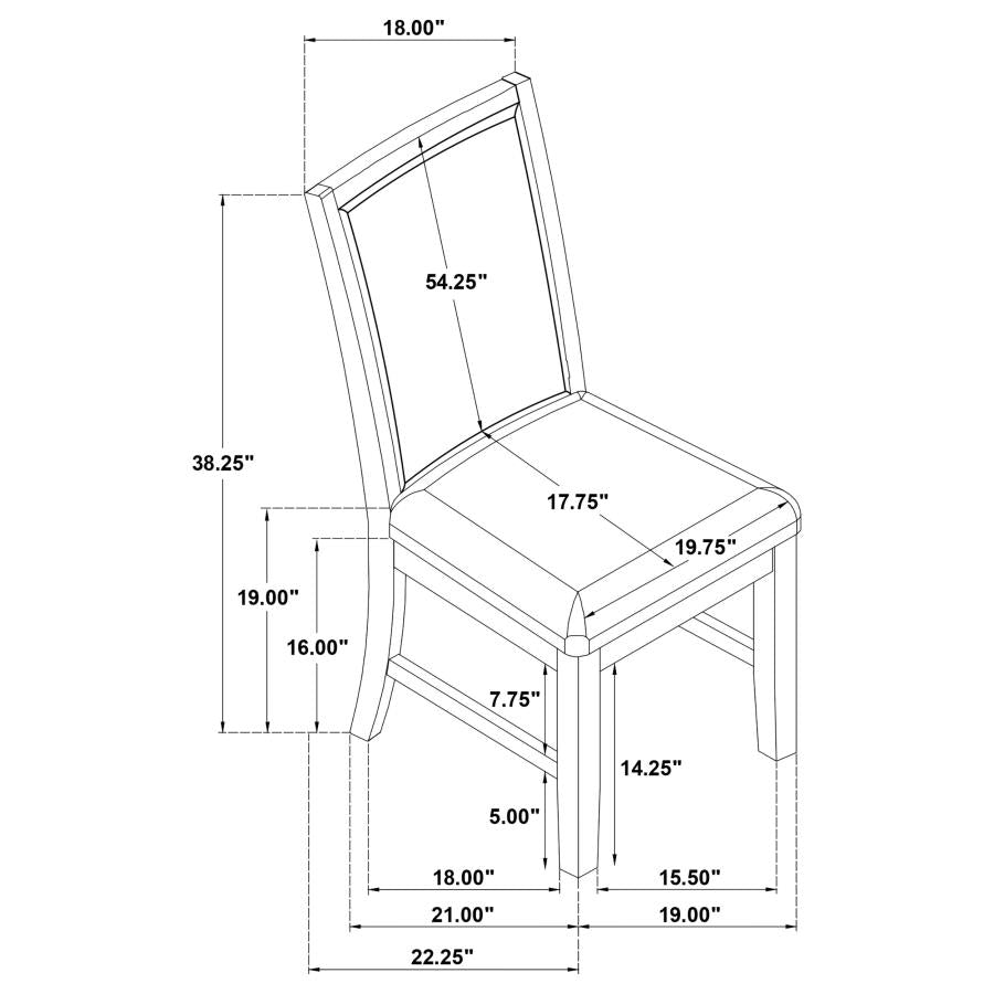 Coaster 109101-S7 7 pc Bruner natural brown finish wood modern design dining table set oatmeal dining chairs