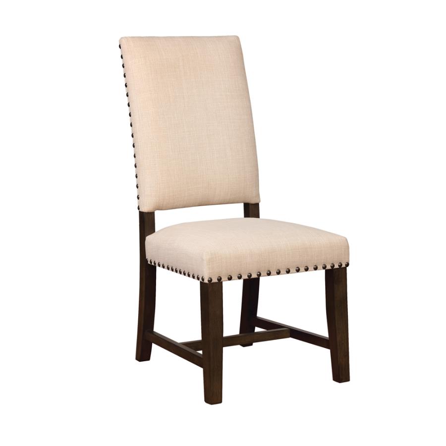 Coaster 109143 Set of 2 Wildon home binghamton natural look smokey black finish wood beige fabric chairs