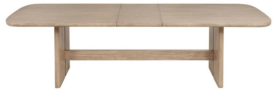 Coaster 109381-S7 7 pc Kailani beige oak wood finish 110" rectangular dining table set trestle base