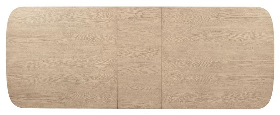 Coaster 109381-S7 7 pc Kailani beige oak wood finish 110" rectangular dining table set trestle base