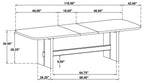 Coaster 109381-S7 7 pc Kailani beige oak wood finish 110" rectangular dining table set trestle base
