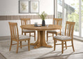 Coaster 109460-S5 5 pc Hartville natural light brown finish wood 60" round dining table set