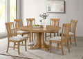 Coaster 109460-S7 7 pc Hartville natural light brown finish wood 60" round dining table set