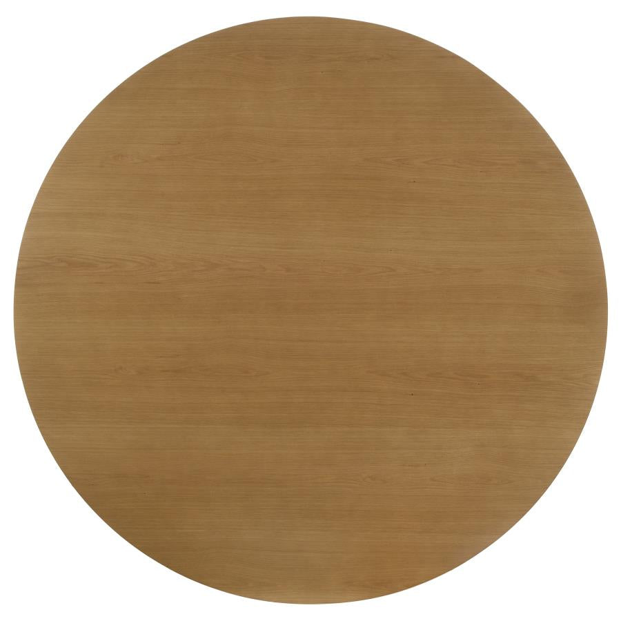 Coaster 109460-S7 7 pc Hartville natural light brown finish wood 60" round dining table set
