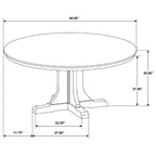Coaster 109460-S7 7 pc Hartville natural light brown finish wood 60" round dining table set