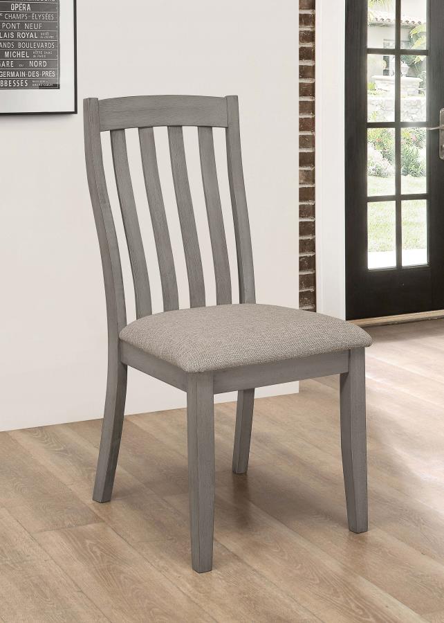 Coaster 109812 Set of 2 Nogales coastal grey finish wood farmhouse craftsman dining chairs
