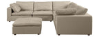 Global United 1100BG-6PC 6 pc Divanitalia beige italian leather modular sectional sofa with ottoman