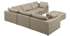Global United 1100BG-6PC 6 pc Divanitalia beige italian leather modular sectional sofa with ottoman