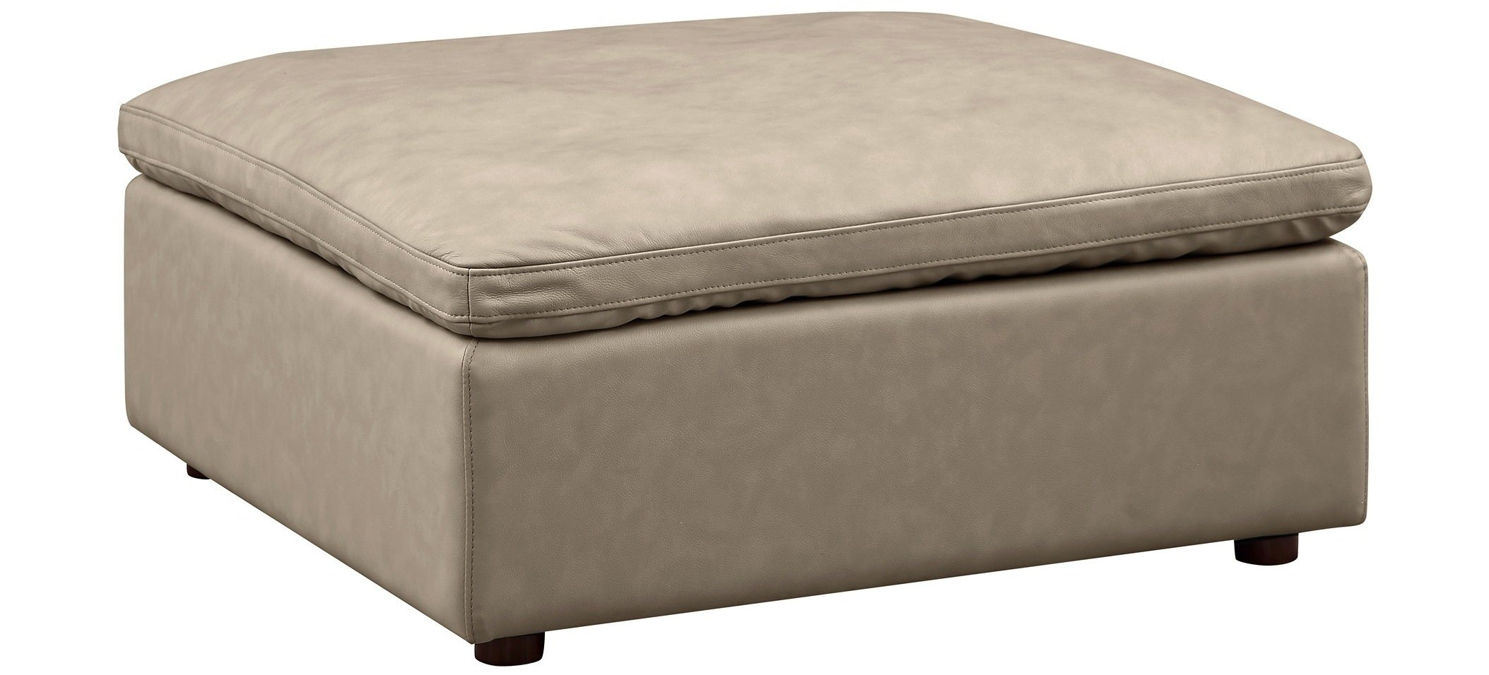 Global United 1100BG-6PC 6 pc Divanitalia beige italian leather modular sectional sofa with ottoman