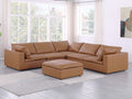 Global United 1100CG-6PC 6 pc Divanitalia cognac italian leather modular sectional sofa with ottoman