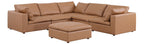 Global United 1100CG-6PC 6 pc Divanitalia cognac italian leather modular sectional sofa with ottoman