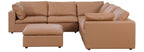 Global United 1100CG-6PC 6 pc Divanitalia cognac italian leather modular sectional sofa with ottoman