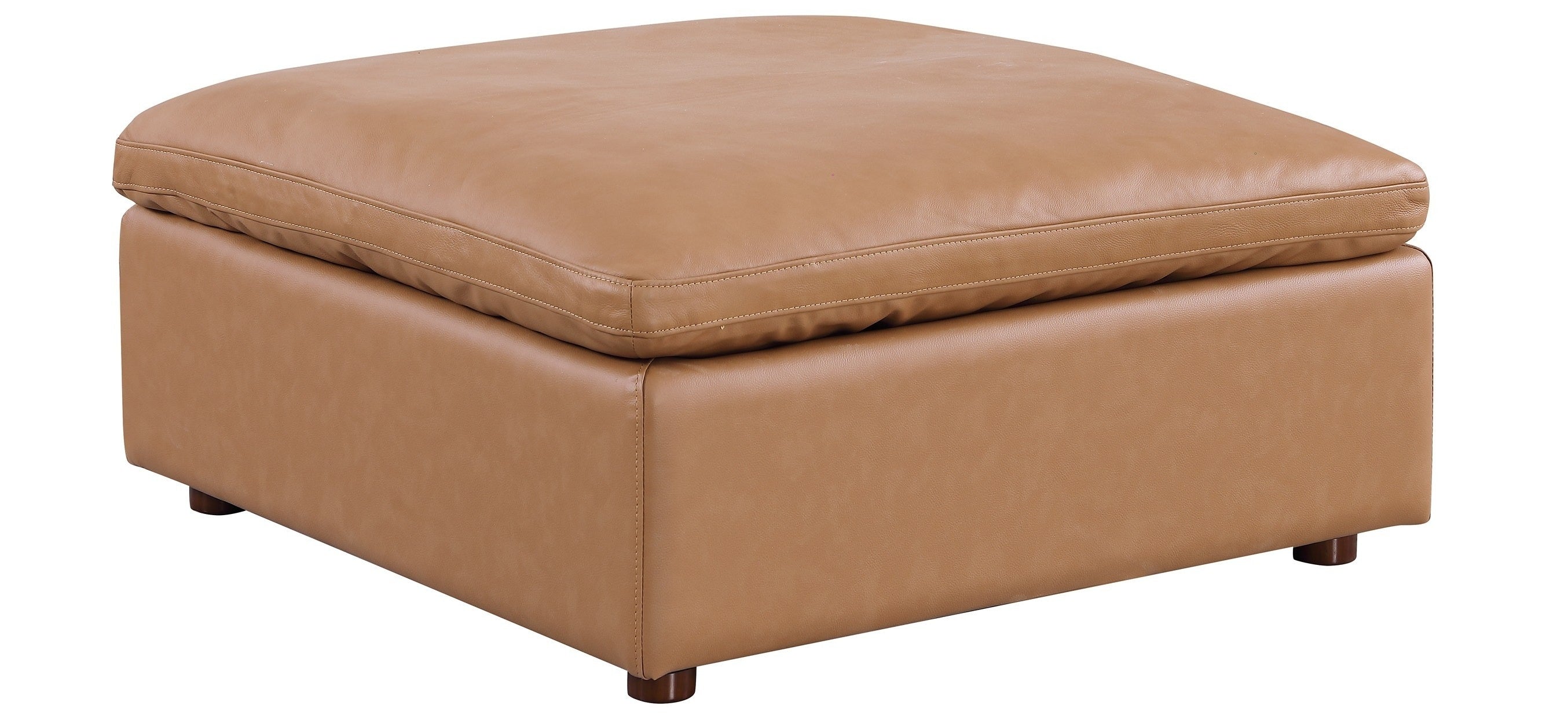 Global United 1100CG-6PC 6 pc Divanitalia cognac italian leather modular sectional sofa with ottoman