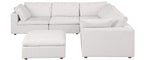 Global United 1100WH-6PC 6 pc White / light grey belfast fabric modular sectional sofa with ottoman