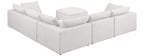 Global United 1100WH-6PC 6 pc White / light grey belfast fabric modular sectional sofa with ottoman