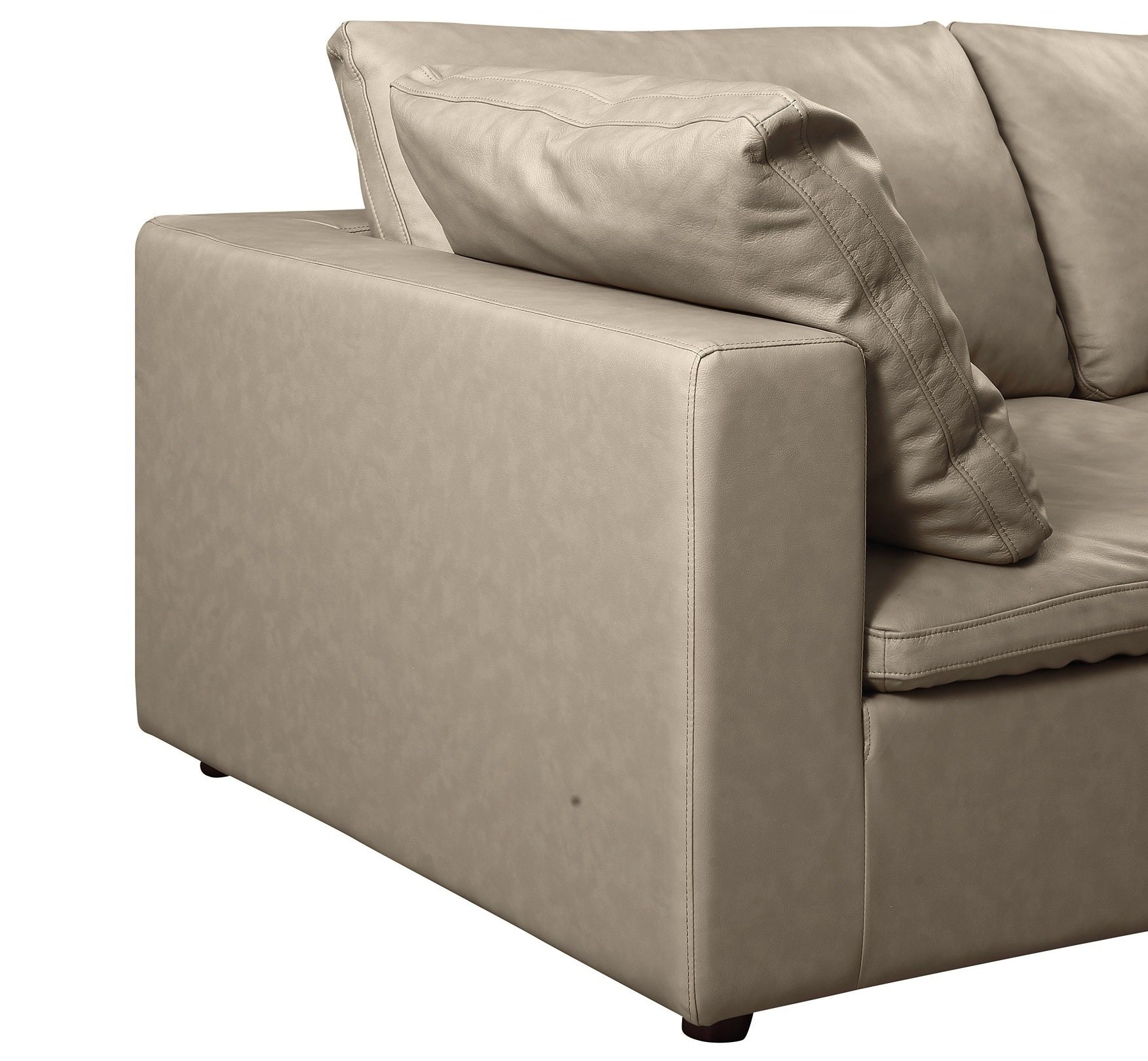 Global United 1100BG-6PC 6 pc Divanitalia beige italian leather modular sectional sofa with ottoman