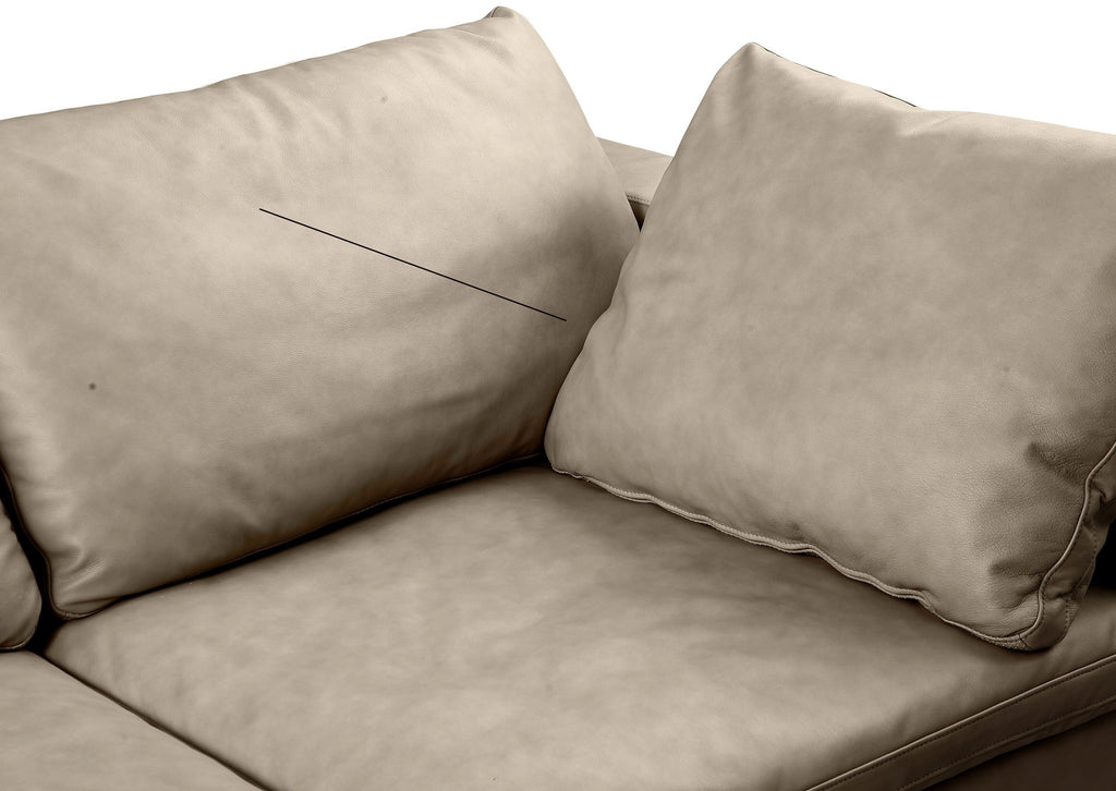 Global United 1100BG-6PC 6 pc Divanitalia beige italian leather modular sectional sofa with ottoman