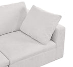 Global United 1100WH-6PC 6 pc White / light grey belfast fabric modular sectional sofa with ottoman