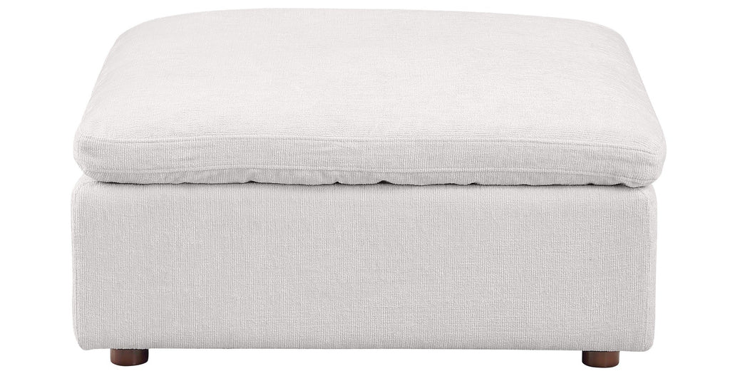 Global United 1100WH-6PC 6 pc White / light grey belfast fabric modular sectional sofa with ottoman