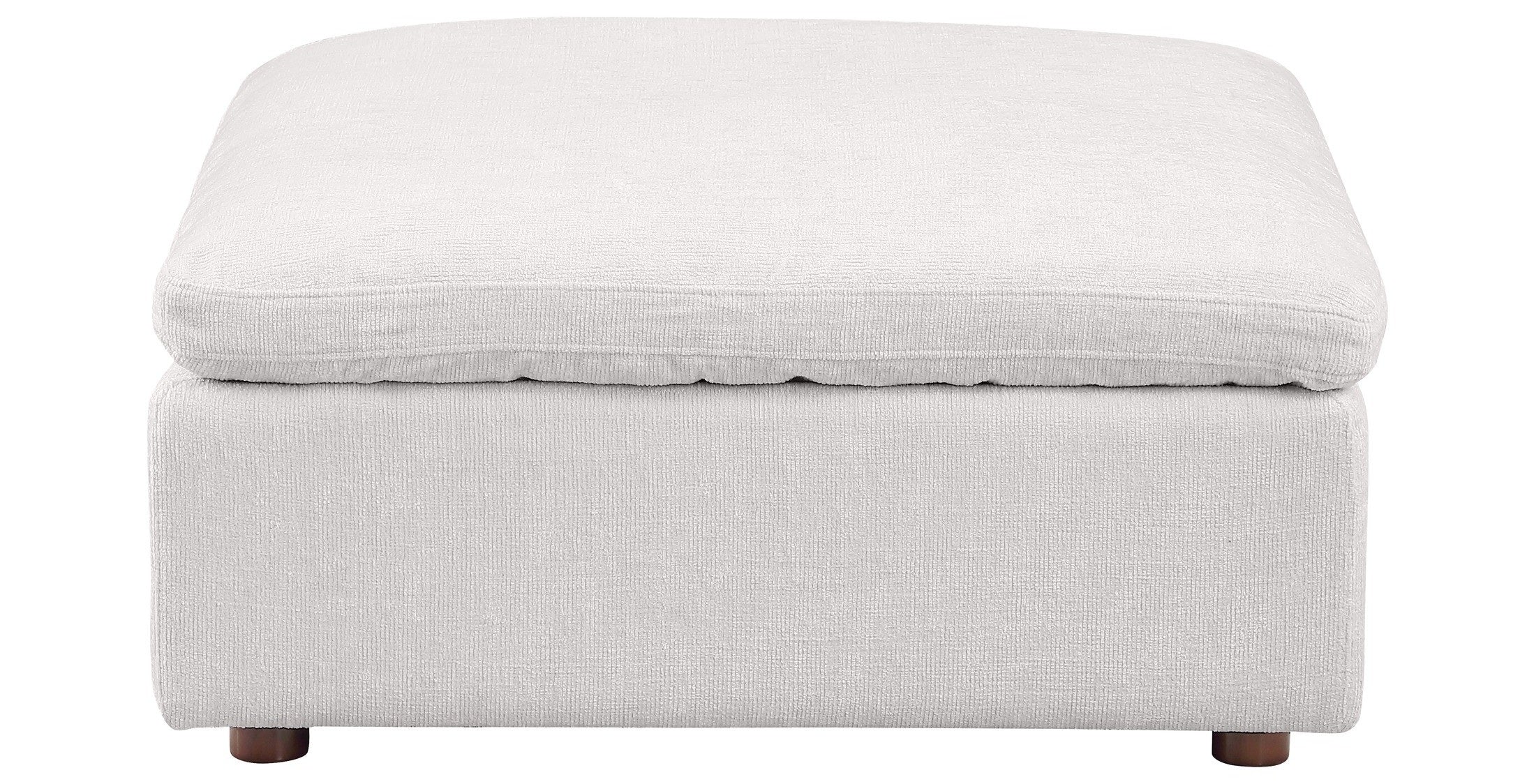 Global United 1100WH-6PC 6 pc White / light grey belfast fabric modular sectional sofa with ottoman