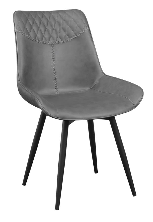Coaster 110272 Set of 2 Red barrell studio grey leatherette and fabric retro modern style black finish legs swivel dining chairs