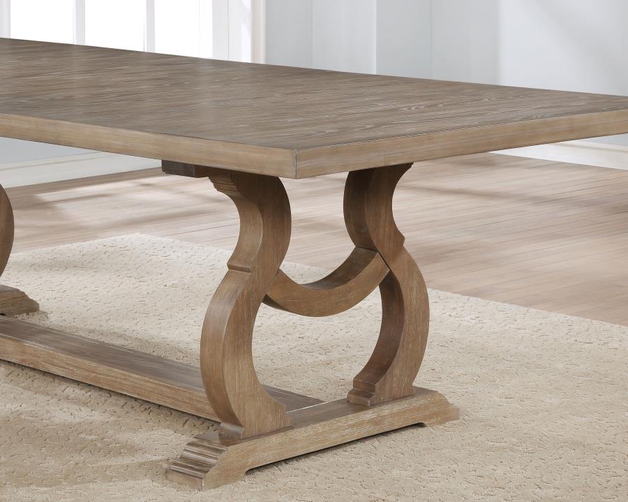 Coaster Glen Cove 7 pc Barley Brown Wood Dining Table Set – 110291-S7