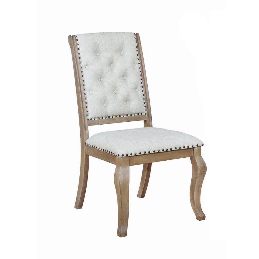 Coaster 110292 Set of 2 Darby home co fremont cream fabric barley brown finish wood legs dining chairs
