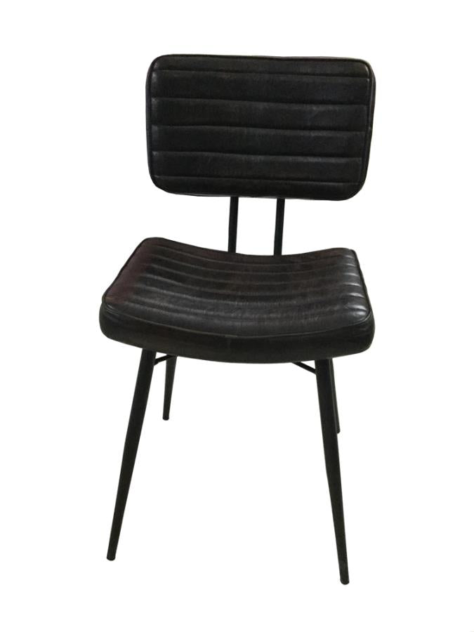 Coaster 110652 Set of 2 Red barrell studio eckert black leather retro modern style black finish legs dining chairs