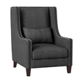 Homelegance 1114DG-1 Keller high back style dark grey fabric accent chair nail head trim