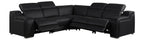 Global United 1116BK-5PC 5 pc DivanItalia black italian leather power reclining sectional sofa power adjustable headrests