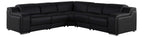 Global United 1116BK-5PC 5 pc DivanItalia black italian leather power reclining sectional sofa power adjustable headrests