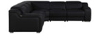 Global United 1116BK-5PC 5 pc DivanItalia black italian leather power reclining sectional sofa power adjustable headrests