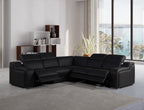 Global United 1116BK-5PC 5 pc DivanItalia black italian leather power reclining sectional sofa power adjustable headrests