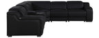 Global United 1116BK-6PC 6 pc DivanItalia black italian leather power reclining sectional sofa power adjustable headrests