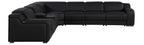 Global United DivanItalia Black Italian Leather 7-Piece Power Reclining Sectional Sofa with Power Adjustable Headrests – 1116BK-7PC