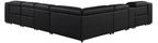 Global United DivanItalia Black Italian Leather 7-Piece Power Reclining Sectional Sofa with Power Adjustable Headrests – 1116BK-7PC