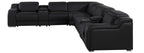 Global United 1116BK-8PC 8 pc DivanItalia black italian leather power reclining sectional sofa power adjustable headrests