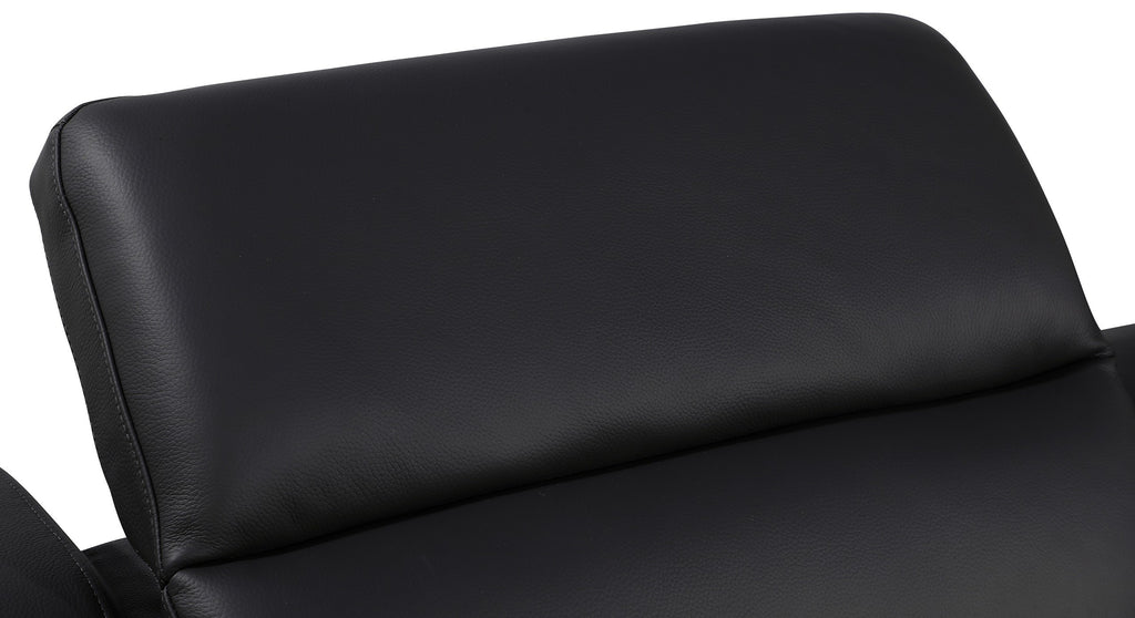 Global United 1116BK-6PC 6 pc DivanItalia black italian leather power reclining sectional sofa power adjustable headrests