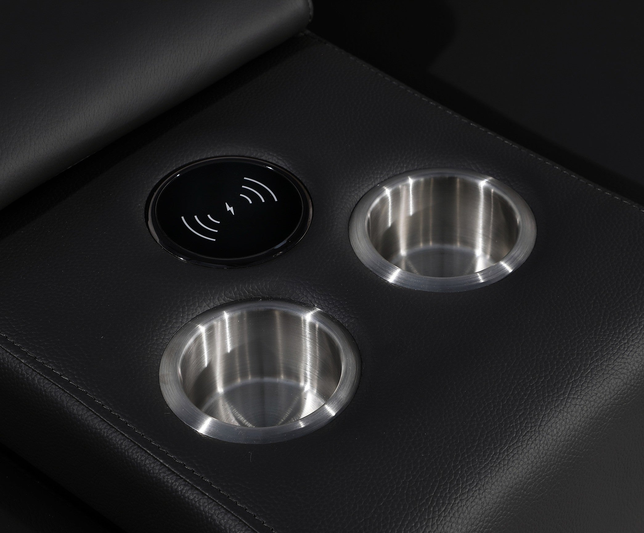 Global United 1116BK-6PC 6 pc DivanItalia black italian leather power reclining sectional sofa power adjustable headrests