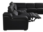 Global United 1116BK-5PC 5 pc DivanItalia black italian leather power reclining sectional sofa power adjustable headrests