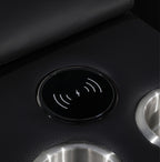 Global United 1116BK-8PC 8 pc DivanItalia black italian leather power reclining sectional sofa power adjustable headrests