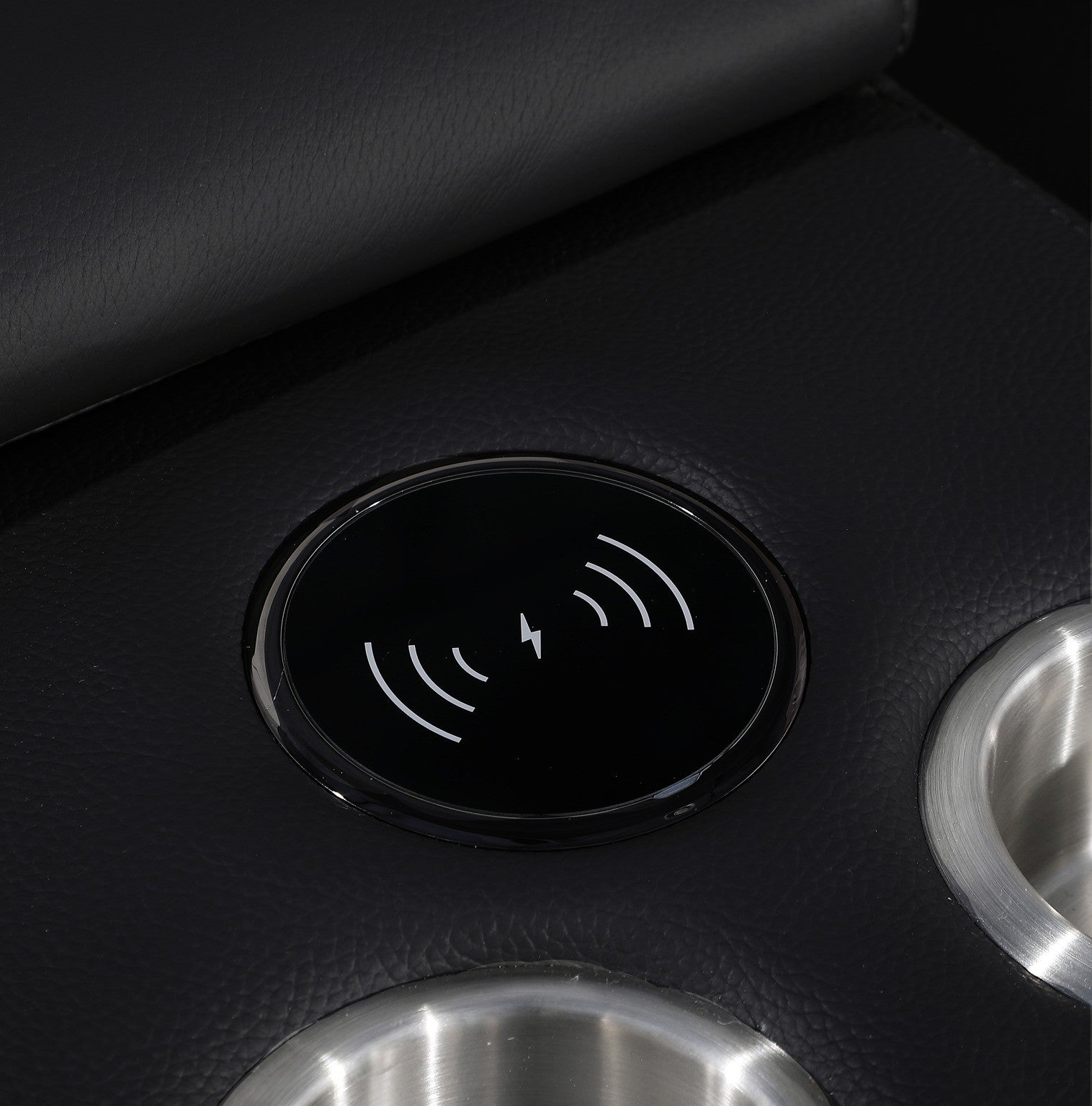 Global United 1116BK-8PC 8 pc DivanItalia black italian leather power reclining sectional sofa power adjustable headrests