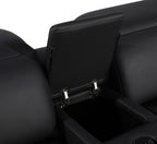 Global United DivanItalia Black Italian Leather 7-Piece Power Reclining Sectional Sofa with Power Adjustable Headrests – 1116BK-7PC