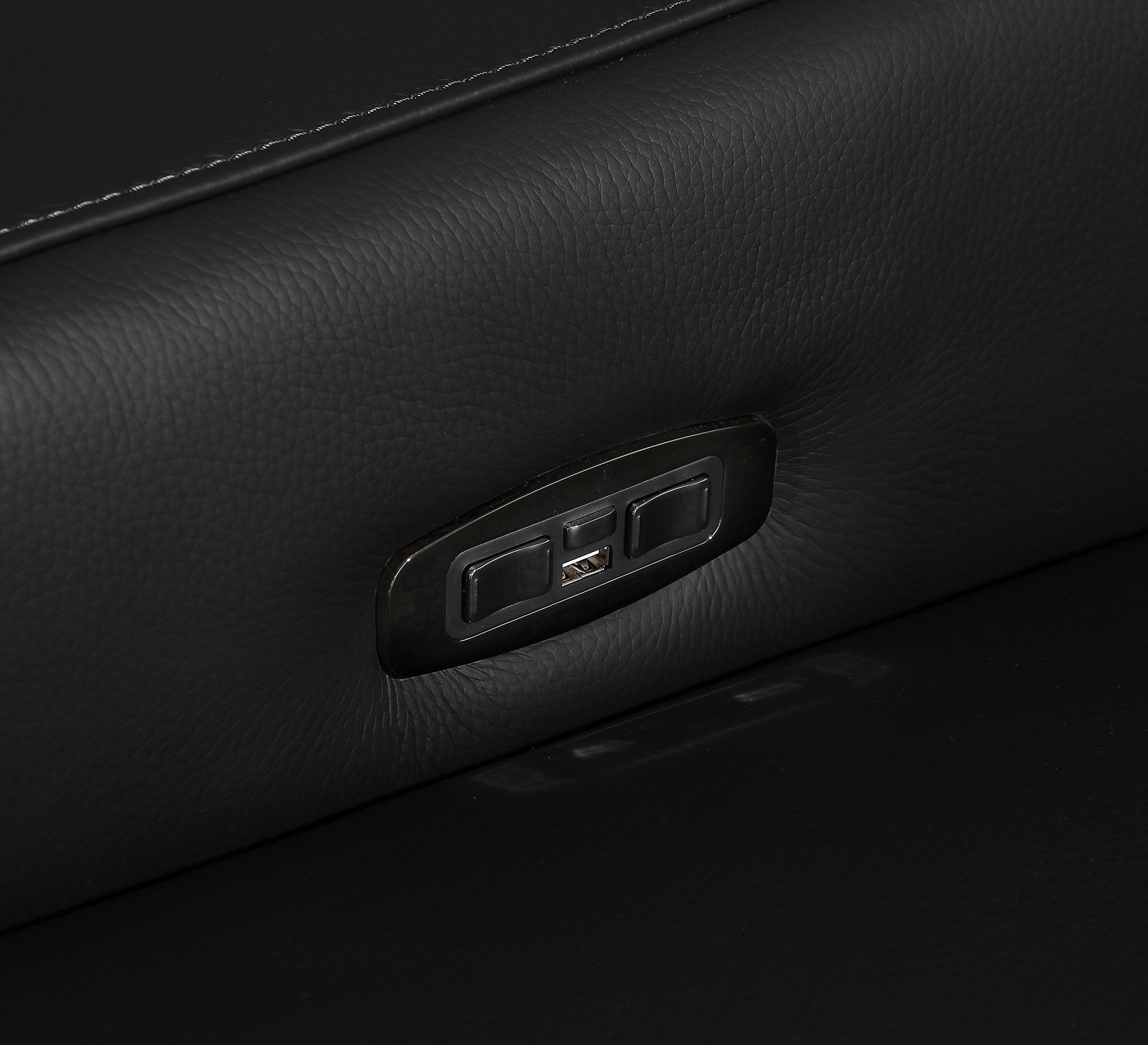 Global United 1116BK-6PC 6 pc DivanItalia black italian leather power reclining sectional sofa power adjustable headrests