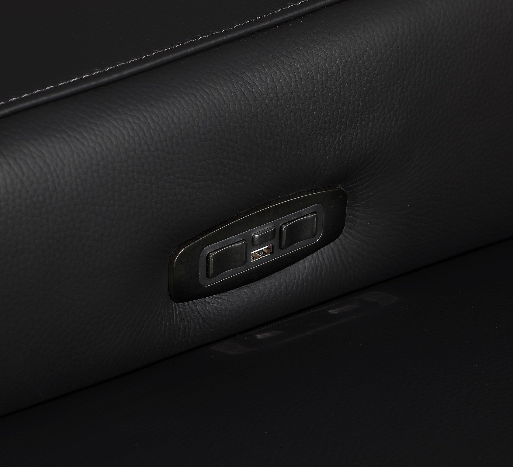 Global United 1116BK-8PC 8 pc DivanItalia black italian leather power reclining sectional sofa power adjustable headrests