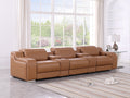 Global United DivanItalia Cognac Italian Leather 5-Piece Power Reclining Sectional Sofa with Power Adjustable Headrests and Consoles – 1116CG-5PC