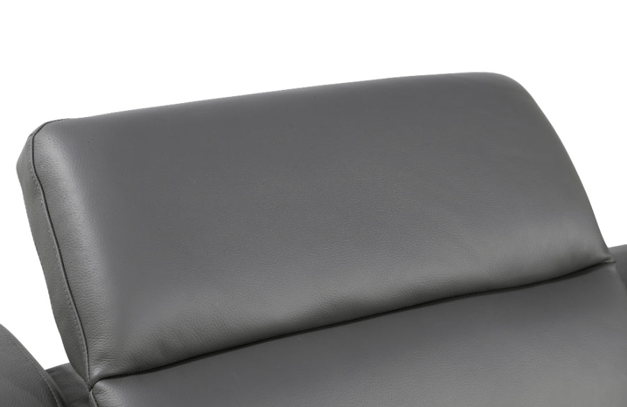 Global United 1116DG-8PC 8 pc DivanItalia dark grey italian leather power reclining sectional sofa power adjustable headrests