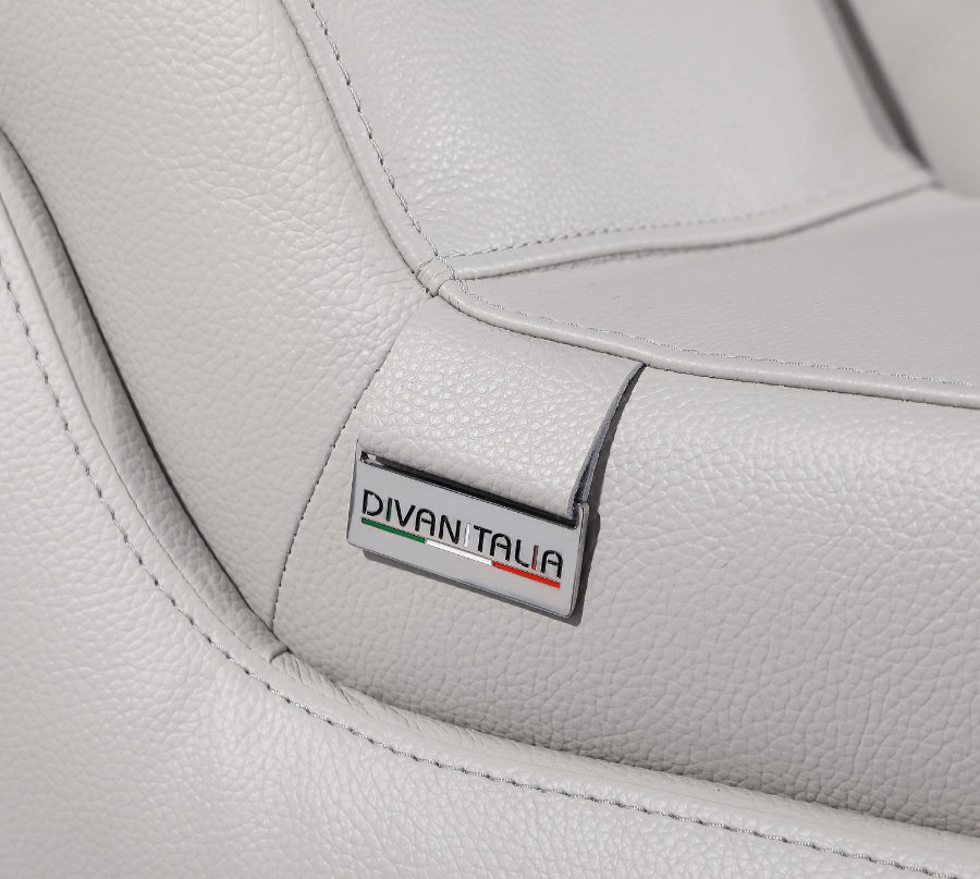 Global United 1116LG-8PC 8 pc DivanItalia light grey italian leather power reclining sectional sofa power adjustable headrests