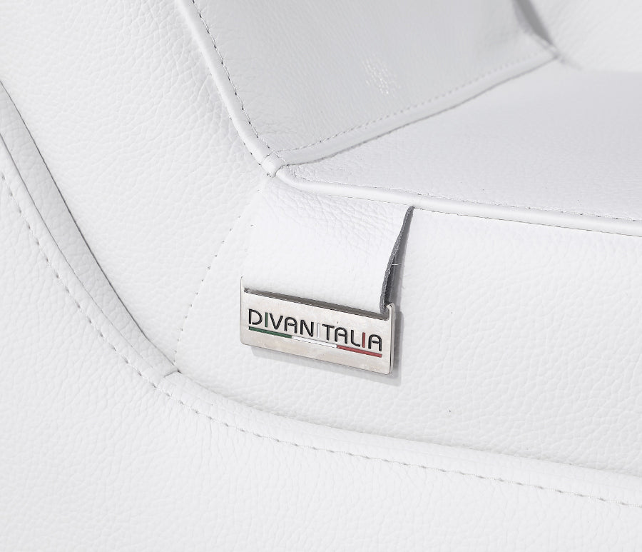 Global United 1116WH-6PC 6 pc DivanItalia white italian leather power reclining sectional sofa power adjustable headrests